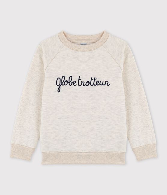 Felpa in molleton ricamato bambina / bambino beige MONTELIMAR CHINE