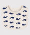 Bavaglino singolo balene in cotone beige MONTELIMAR/blu MEDIEVAL