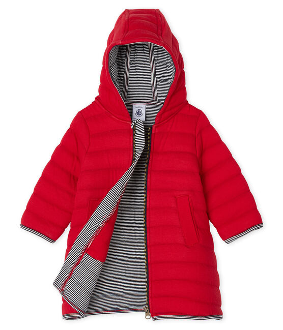 Cappotto in tubique trapuntato bebè femmina rosso TERKUIT CN