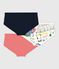 Set di slip a vita alta in cotone con stampa bambina multicolore