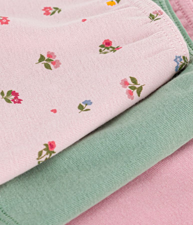 Set di shorty in cotone con stampa a fiori bambina multicolore