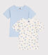 Set da 2 T-shirt a maniche corte in cotone con furgoni stampati bambino