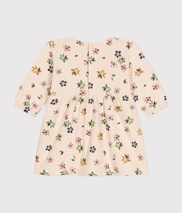 Abito a maniche lunghe in tubique neonato ecru/multicolore