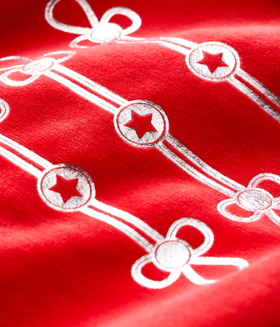 Tutina bebè in ciniglia rosso FROUFROU