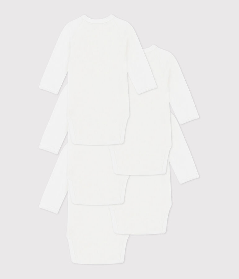 Set da 5 body incrociati a maniche lunghe in cotone neonato multicolore