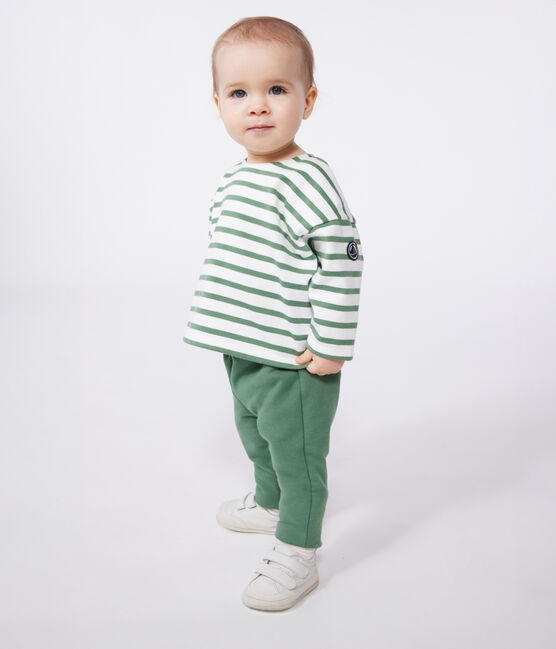 Top da marinaio per neonati in cotone spesso verde MARSHMALLOW/ PALMERAIE