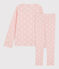 Pigiama bambina fantasia stellata in cotone rosa MINOIS/bianco MARSHMALLOW