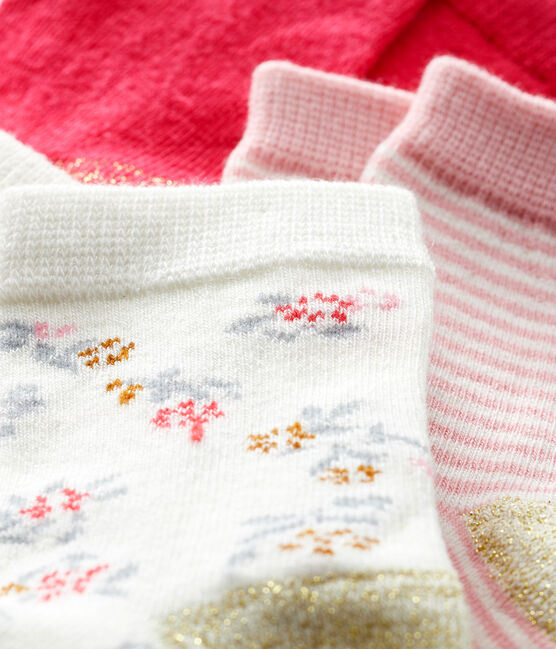 Confezione da 3 paia di calzini bebè femmina rosa CHARME