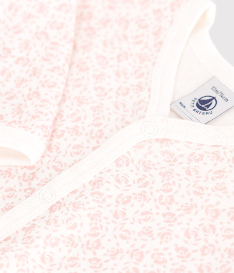 Pigiama senza piedini in cotone a fiori neonato MARSHMALLOW/ PANTY