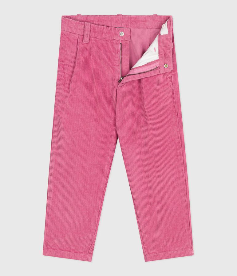 Pantaloni in velluto tinta unita bambina rosa BOUDOIR