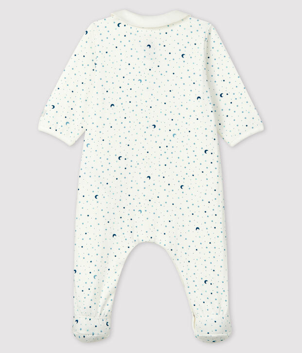 Pigiama tutina notte stellata bimbo in tessuto tubico bianco/multicolore