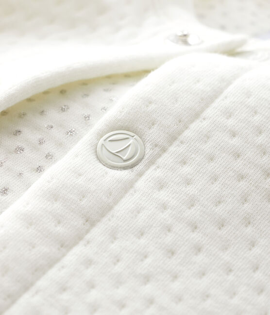 Cardigan bebè femmina in tubique bianco MARSHMALLOW