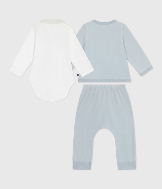 Set regalo 2 pezzi in velluto con body con orso ricamato neonato CO2