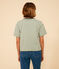 T-shirt LE BOXY in cotone rigato donna verde CROCO/ AVALANCHE