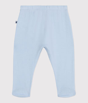 Pantaloni con piedini in cotone tinta unita nascita blu TOUDOU
