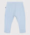 Pantaloni con piedini in cotone tinta unita nascita blu TOUDOU