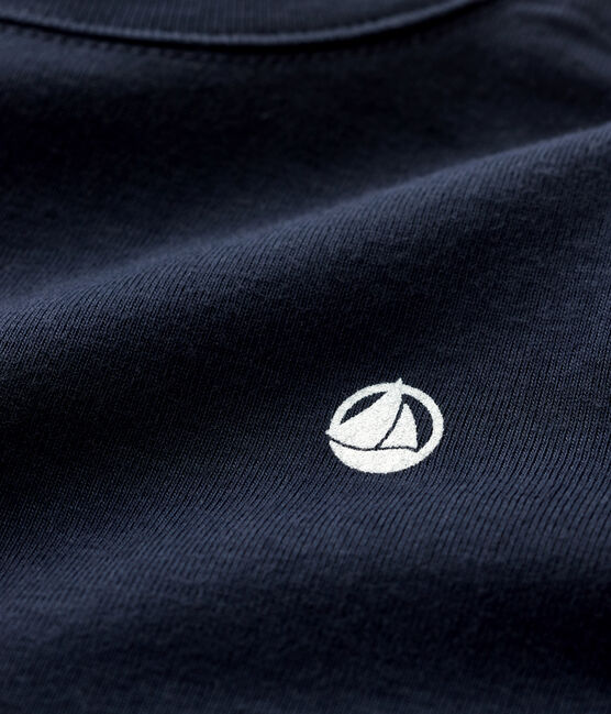 T-shirt a manica lunga in cotone bebè maschio blu SMOKING