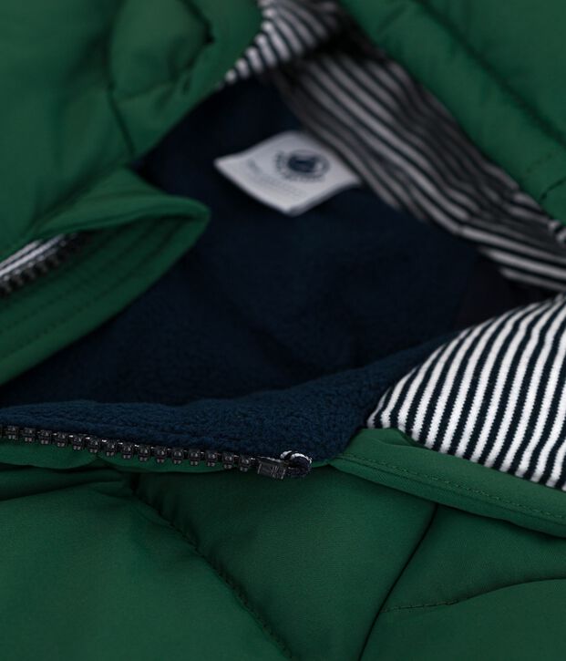 Piumino in poliestere tinta unita neonato verde