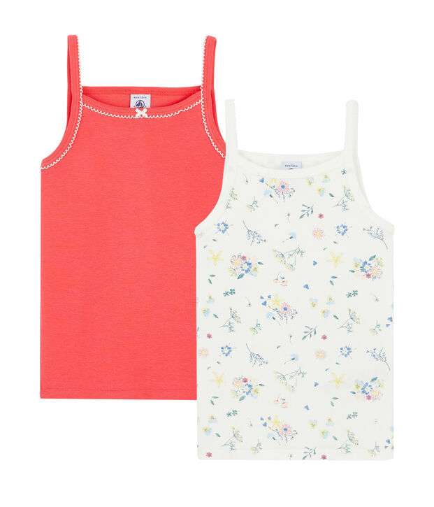 Duo canottiere con spalline bambina multicolore