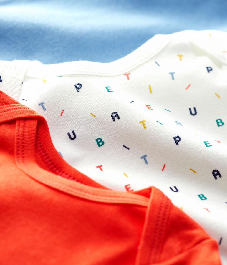 Confezione da 3 body a maniche lunghe beb&egrave; in cotone biologico multicolore