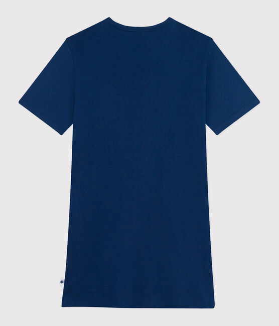 Camicia da notte a maniche corte in cotone donna blu INCOGNITO
