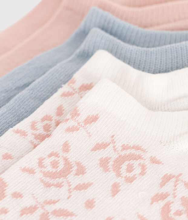 3 paia di calzini bambino in cotone a fiori multicolore