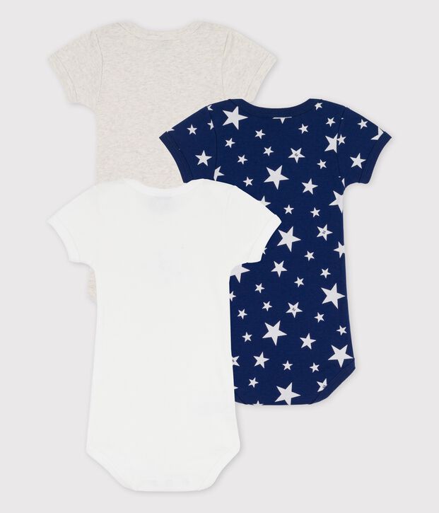 Confezione da 3 body con stelle a manica corta in cotone multicolore