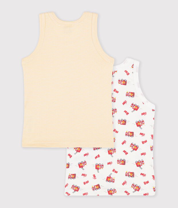 Set di canotte in cotone con stampa pompiere bambino multicolore