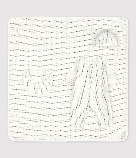 Cofanetto regalo nascita bianco a stelle bebè in cotone biologico variante 1