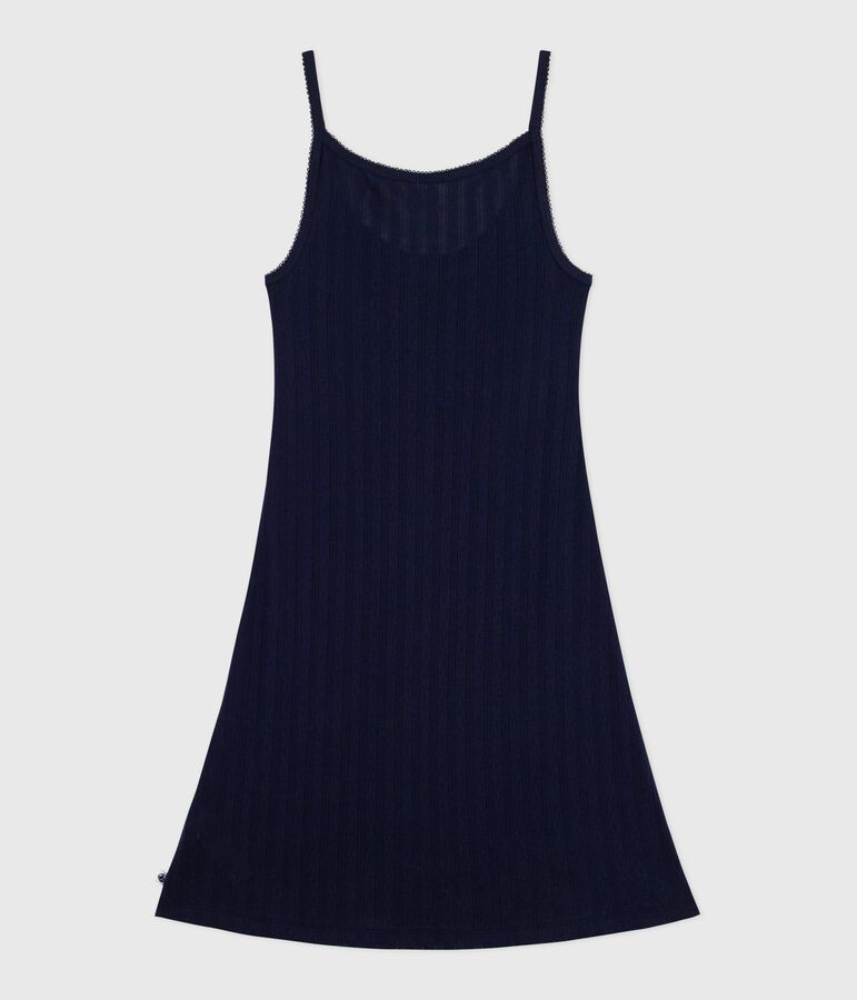 Babydoll in cotone traforato donna blu SMOKING