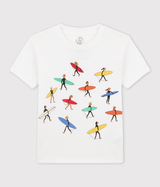 T-shirt in cotone biologico bambina - bambino bianco ECUME