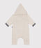 Tutina lunga imbottita con cappuccio in cotone neonato beige MONTELIMAR CHINE