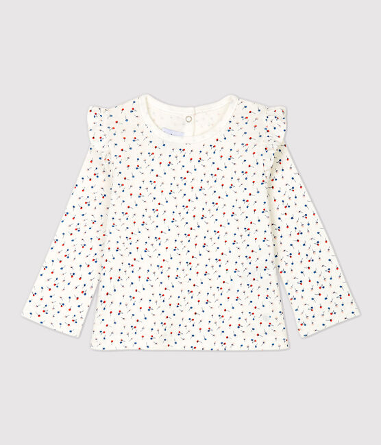 Blusa in cotone bebè. bianco MARSHMALLOW/bianco MULTICO