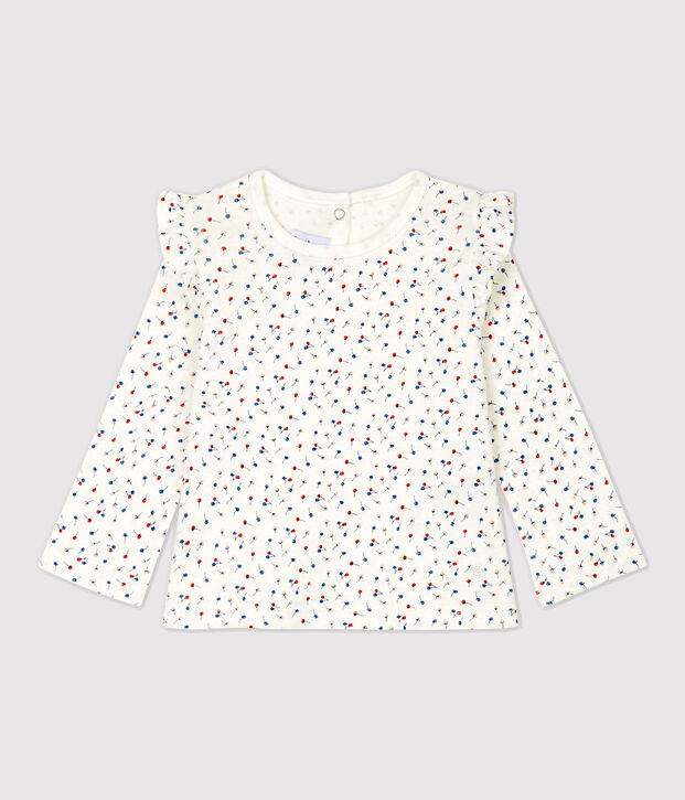 Blusa in cotone beb&egrave;. bianco/multicolore