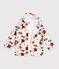 Giacca con cappuccio in sherpa a fiori bambina ecru/multicolore