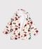 Giacca con cappuccio in sherpa a fiori bambina ecru/multicolore