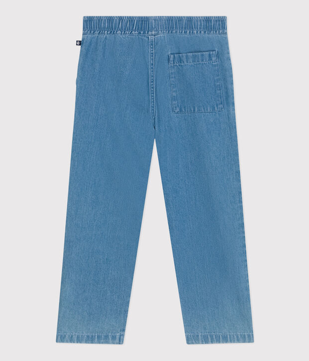 Pantalone dritto in denim leggero bambino blu