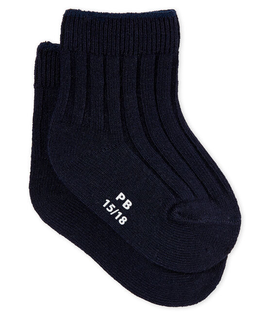 Calzini a costine bebè unisex blu SMOKING