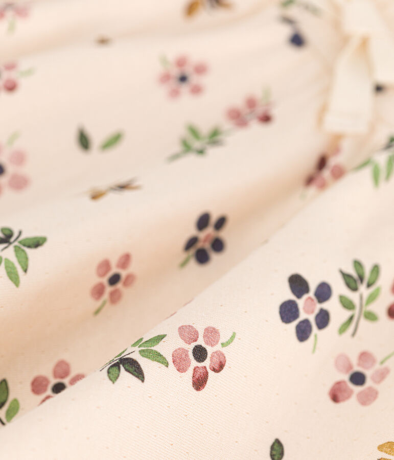 Gonna in tubique bambina ecru/multicolore