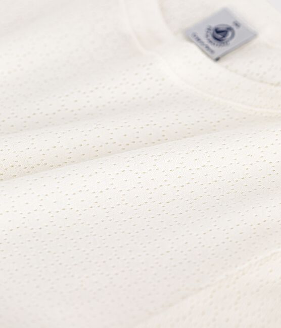 T-shirt L'ICONIQUE in cotone traforato donna bianco MARSHMALLOW