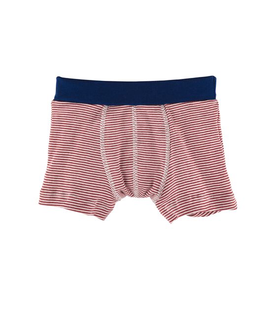 Boxer bambino rosso CARMIN/bianco MARSHMALLOW