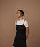 Abito con spalline in cotone donna nero NOIR