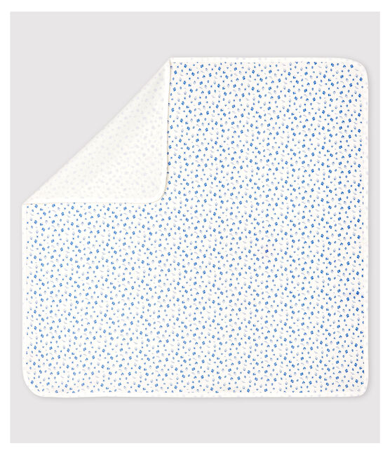 Lenzuolo maternità bebè in cotone biologico bianco MARSHMALLOW/blu COOL