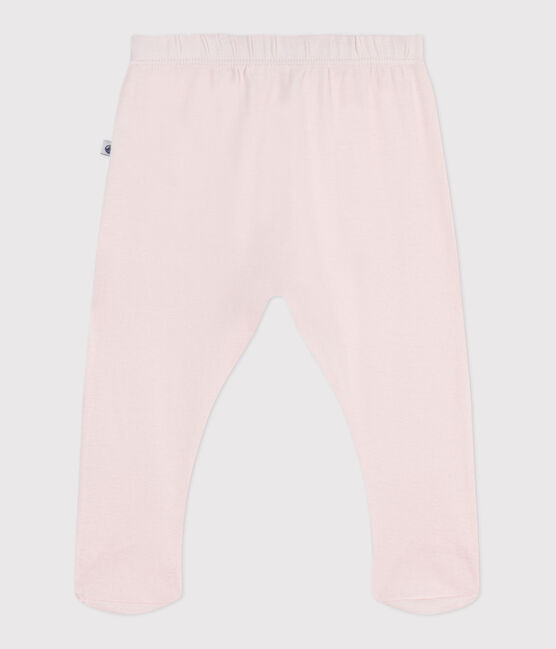 Pantaloni con piedini in cotone tinta unita nascita rosa FLEUR