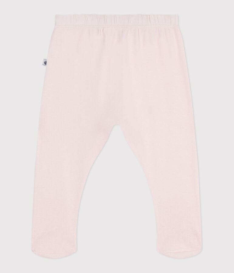 Pantaloni con piedini in cotone tinta unita nascita rosa FLEUR