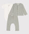 Completo bebè millerighe in cotone MARECAGE/ MARSHMALLOW