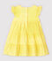 Abito a manica corta in seersucker a righe bebè femmina giallo SHINE/bianco MARSHMALLOW