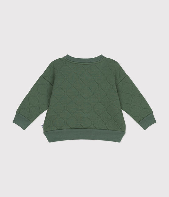 Cappotto teddy in tubique trapuntato bebè verde CROCO