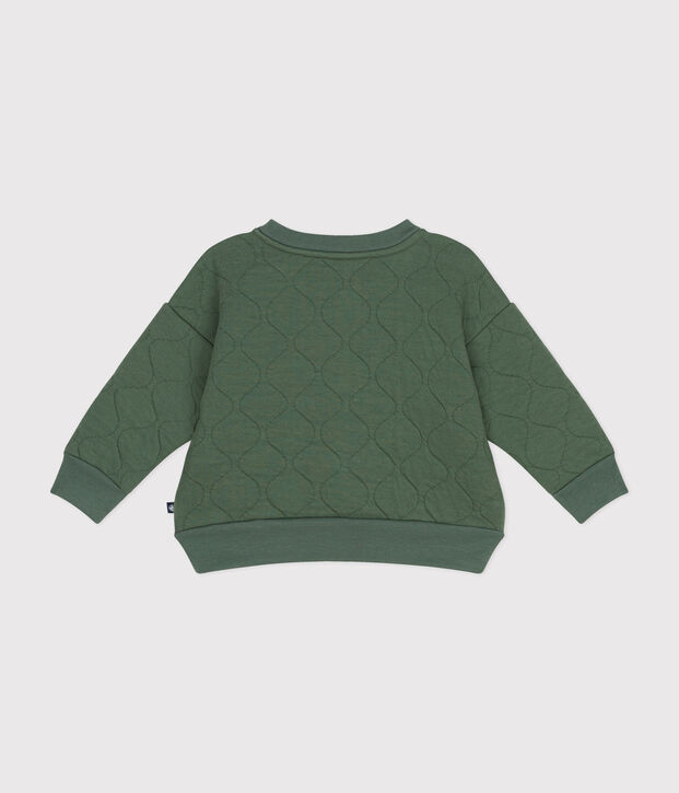 Cappotto teddy in tubique trapuntato beb&egrave; verde