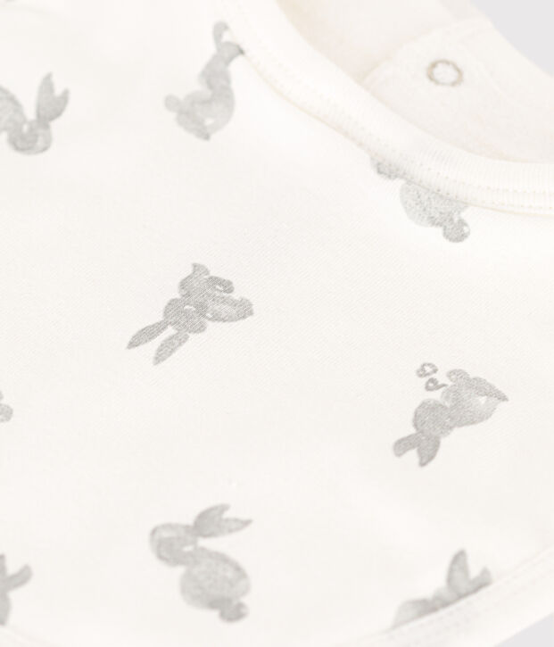 Bavaglino neonato bianco/grigio